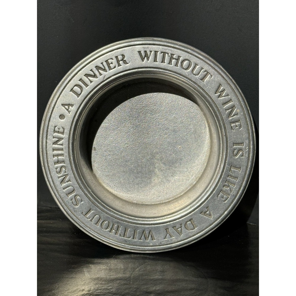 Wilton ‎ Pewter Wine Bottle Coaster A Dinner Without Wine Vintage